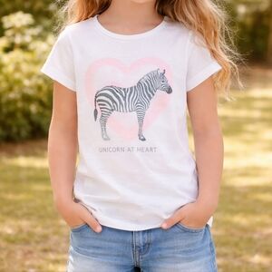 Crazy 8 White Zebra Heart T-Shirt